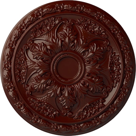 Ekena Millwork Baile Ceiling Medallion (Fits Canopies up to 3 1/4"), Hand-Painted Brushed Mahogany, 20"OD x 1 5/8"P CM20BLBMF